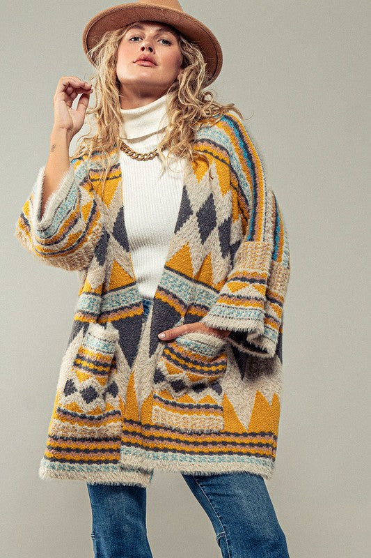 Gold, Rustic and Geometric Cardigan