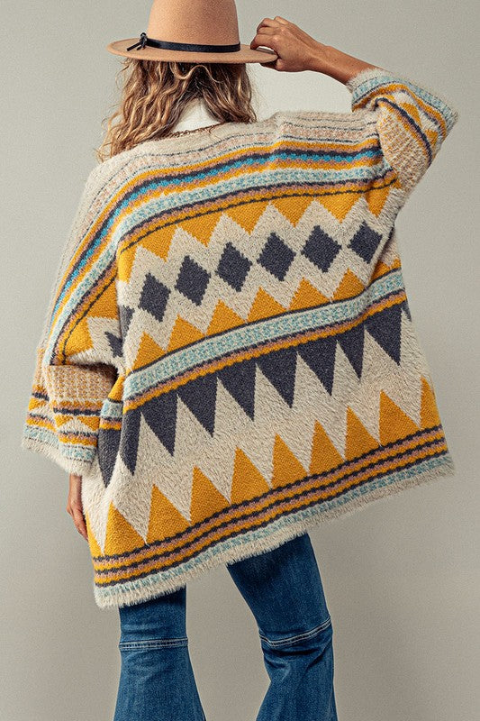 Gold, Rustic and Geometric Cardigan