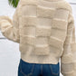 Parchment Checkered Sherpa Crew Neck Loose Sweater