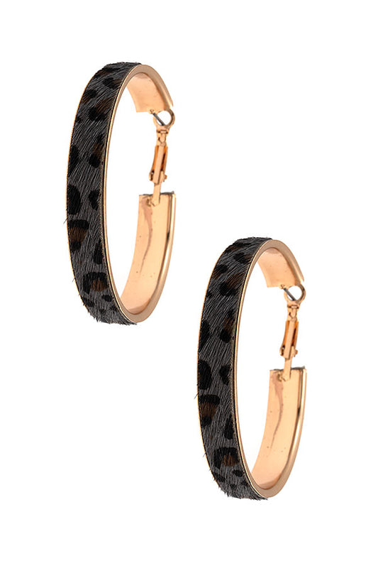 Animal Print Hoop Earrings