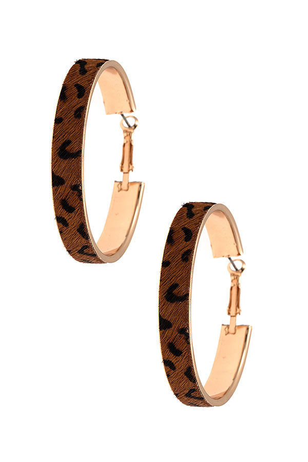 Animal Print Hoop Earrings