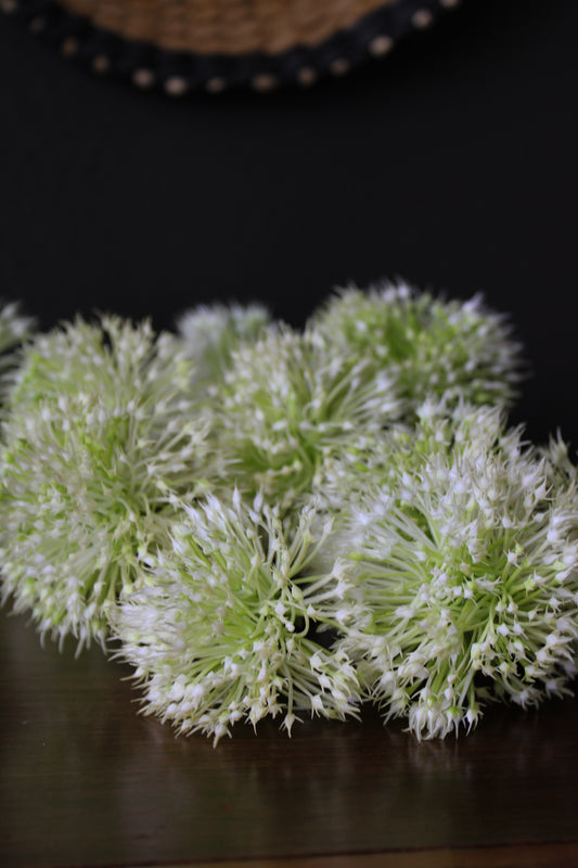 Green and White Spikey Ball Stem