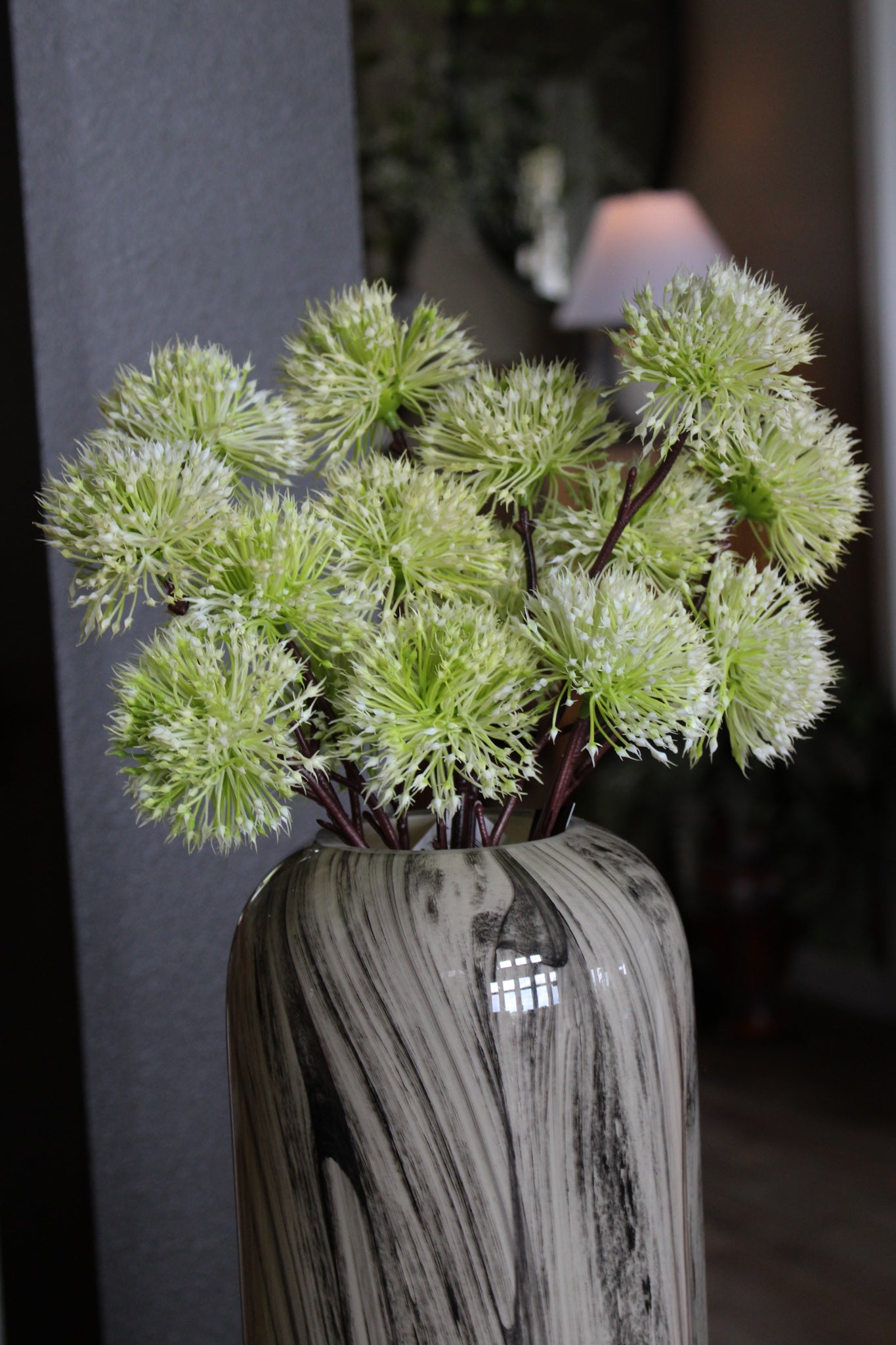 Green and White Spikey Ball Stem