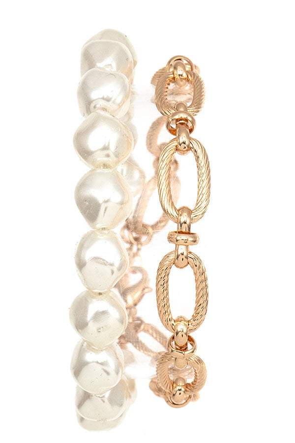 Chain and Pearl Bracelet